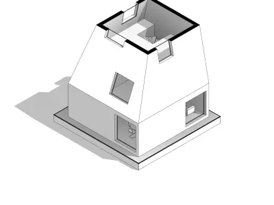 CONCEPT set of colorful houses 3D model