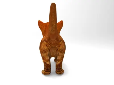 3D Red Cute cartoon Cat Rigged Low-poly 3D model