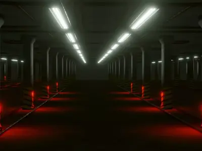 Simple Parking Lot - Low Poly - Game Ready - PBR Low-poly 3D model