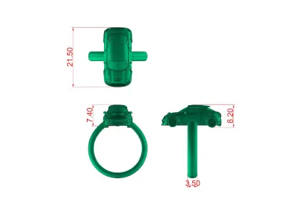 TPR01 Car ring 3D print model 3D print model