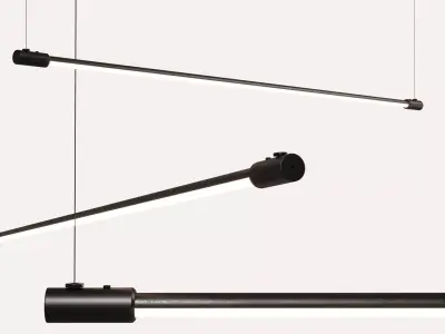Linear LED Pendant Lamp Low-poly 3D model