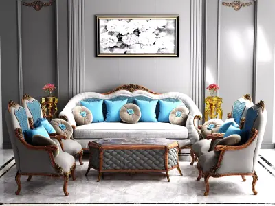 Classic Living Room 1 3D model