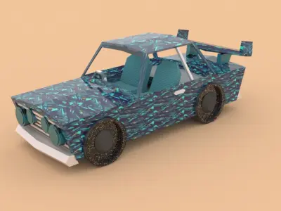 Sports Low Poly  Car 3D Model - Blender Low-poly 3D model
