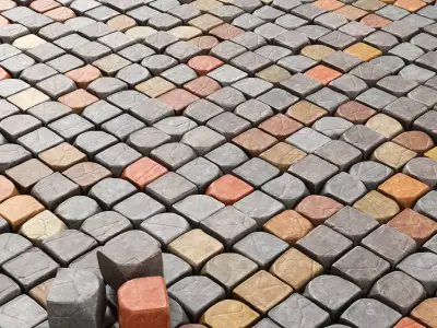 Cube stone granite decoration 3D model