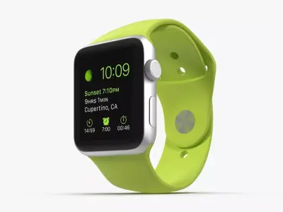 Apple Watch Sport Green 42mm Low-poly 3D model