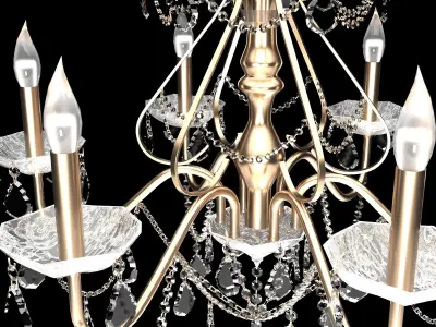 Chandelier with crystals hanging from it 3D model purchase