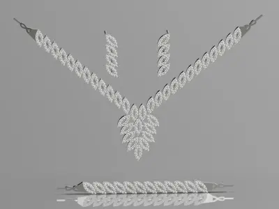bride diamond jewelry set js0012 3D print model
