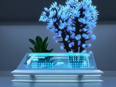 Sci-Fi tree plant decoration 3D model