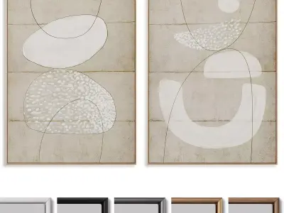 Abstract Painting Frame set 3D model 269
