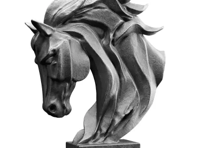 Horse head modern sculpture 3D model