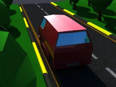 Low Poly Van Low-poly 3D model