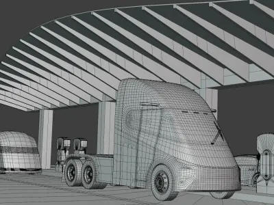 EV charging station IX 3D model