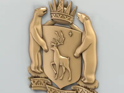 Coat of arms of Yamalo-Nenets Autonomous Okrug 3D model