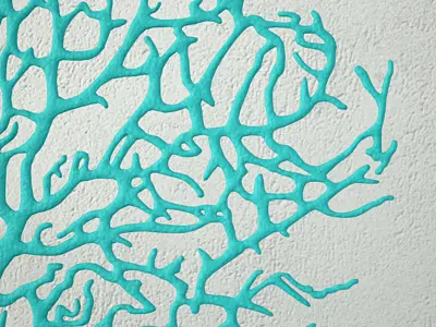 Teal Exotic Sea Fan 3D model