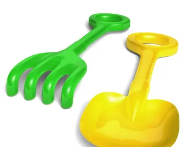 Beach toys set 3D model