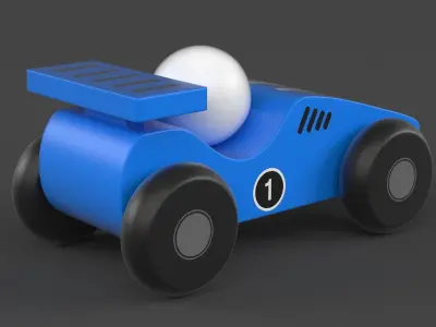 Wooden Race Car 3D model