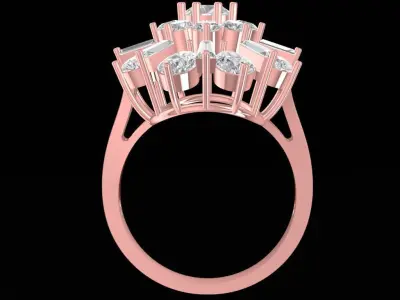 Luxury Multi Layer Flower Cluster Diamond Ring for Women 2432 3D print model