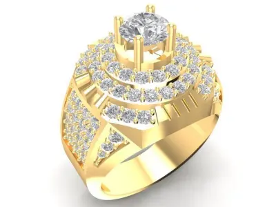 Luxury Multi Layer Diamond Men Ring 3D Model 590 3D print model
