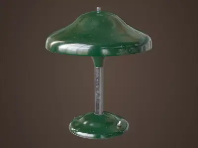 Old vintage classic table lamp Low-poly 3D model