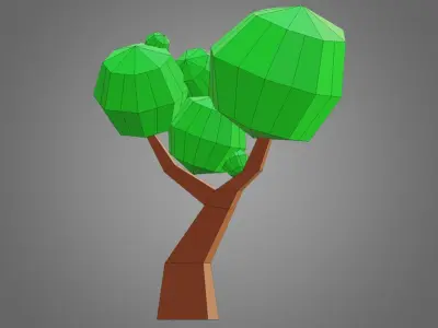 Low Poly Tree 3D Model - Game Ready  Free low-poly 3D model
