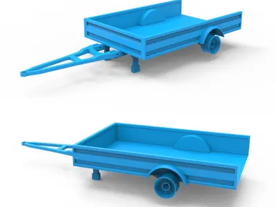 Trailer with different parts 3D print model