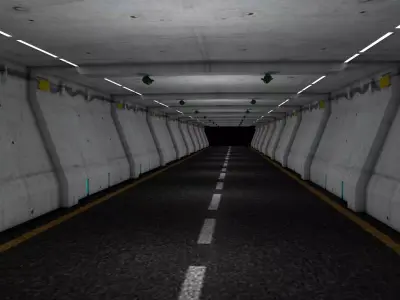 Road tunnel scene Low-poly 3D model