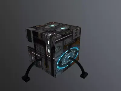 Sci-Fi  Energy Cube Free low-poly 3D model