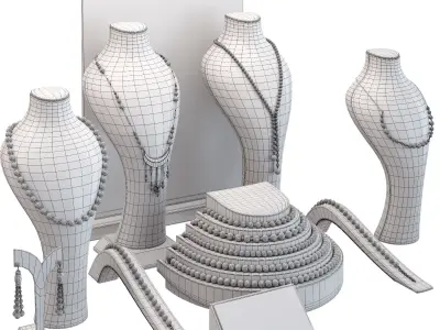 Stylish jewelry showcase 3 3D model