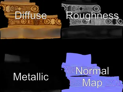 Ornate Gold Ring Model Pack Low-poly 3D model