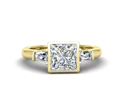 Engagement ring Maya princess 3D print model