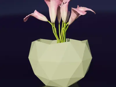 Flower Bowl vase V2 3D model