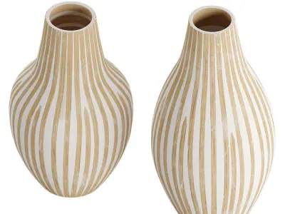 Bamboo Vase Set 3D model