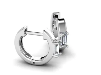 Jewelry Earrings 4x2 emerald 3D print model