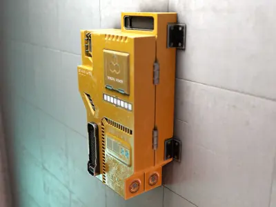 Scifi Closet PBR Low Poly Low-poly 3D model