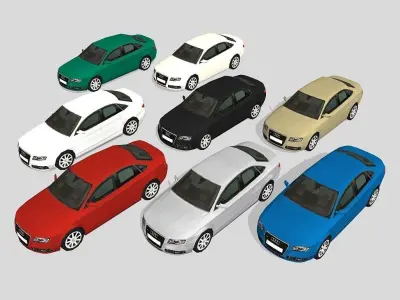Audi A4 Low-poly 3D model