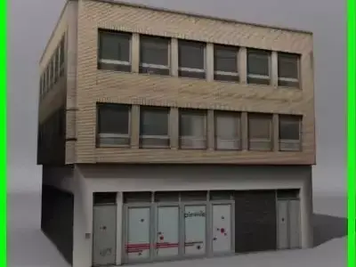  Low Poly Building 02 3D model