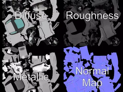 Futuristic Silver Supercar model pack Low-poly 3D model