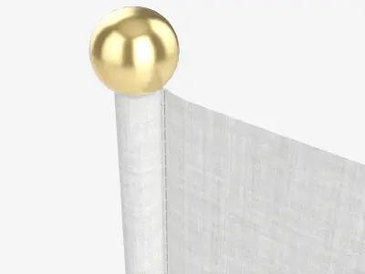 Small decorative flag on flagpole 3D model