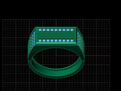 Print Ready STL 3DM  Gents Rings Diamond Men Ring  3D print model 87