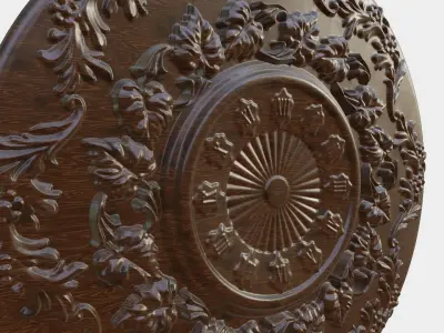 Wooden Clock Decor 3D print model 2