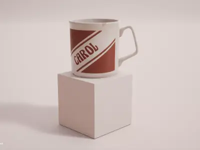 Carol Mug Cup - PBR Game Ready - Low-poly 3D model - Free low-poly 3D model
