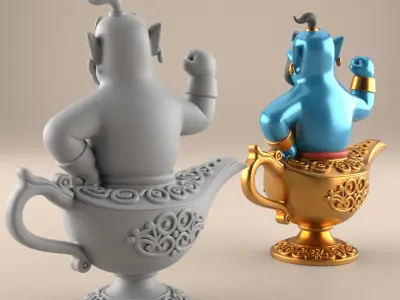 Fun Genie Lamp 3D STL File for Desk Decor Toys 7 3D print model