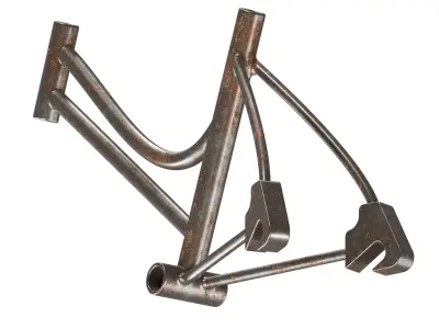 Rusty Steel Bicycle Frame 3D model
