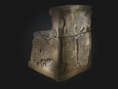 Aztec Stone Altar  Sacred Relic of an Ancient Empire 3D model