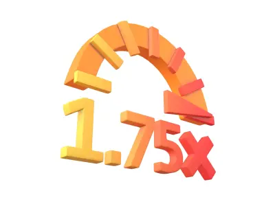 Speed 1 point 75 Symbol v1 003 Low-poly 3D model