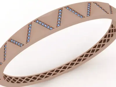 Bracelet 0013 Pyramid - Bangle  3D print model