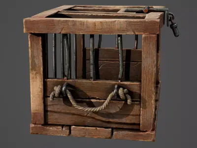 Stylized Cage Game Ready Model Low-poly 3D model