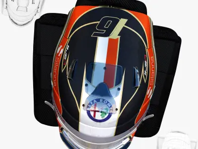 Leclerc Helmet 2018 Low-poly 3D model