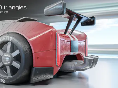 Stylized Racing Car Low-poly 3D model