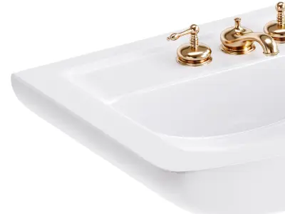 Vega Small Wall Mounted Bathroom Vessel Sink 3D model